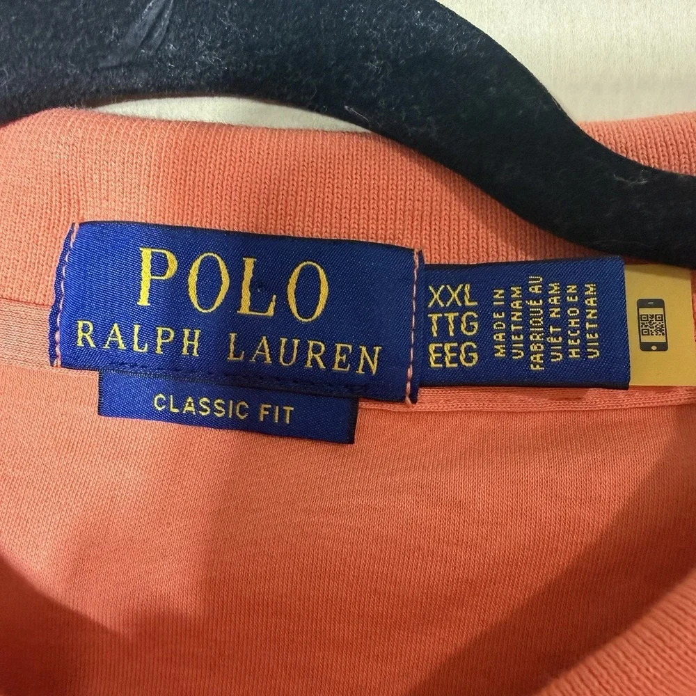 Polo Ralph‎ Lauren Classic Fit Polo Shirt Mens XXL Coral Salmon Cotton